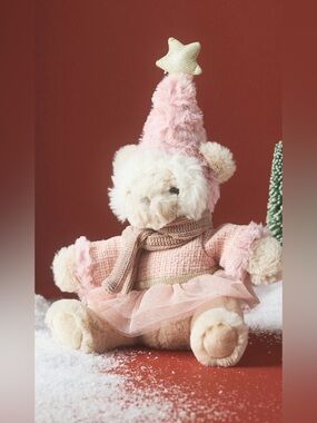 Anthropologie Christmas Holiday Bear Kids Plush Toy